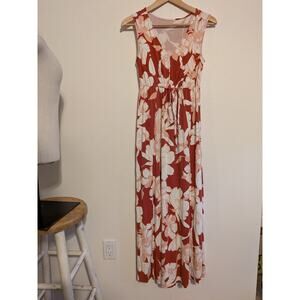 ingrid & isabel maternity floral maxi dress‎ red size S